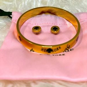 Ace of Spades Bangle and Studded Earrings